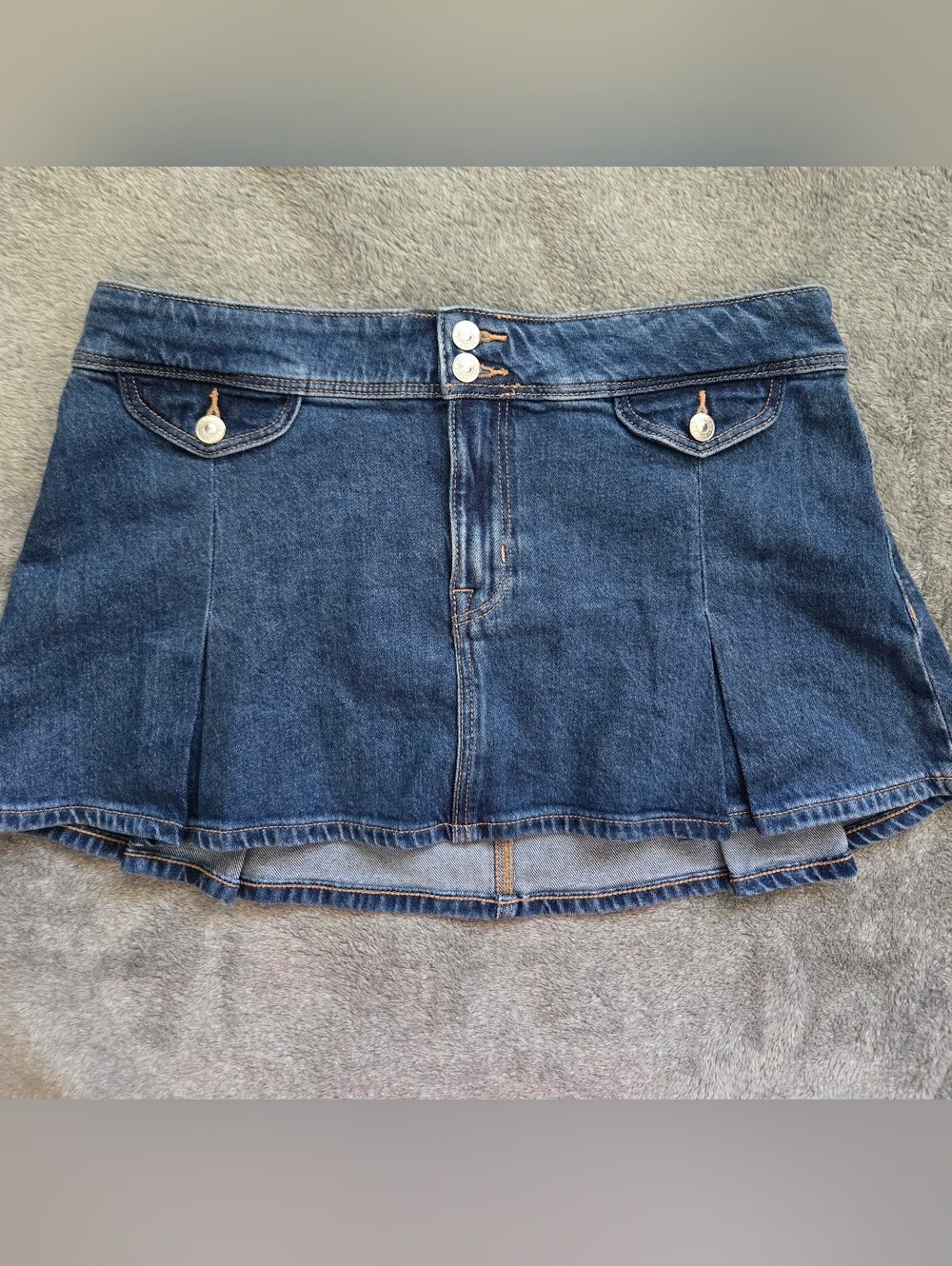 American Eagle Denim Pleated Mini Stretch Skirt 10 BNWOT